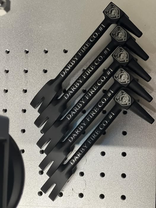 Darby Fire Co. #1 engraved halligan tools