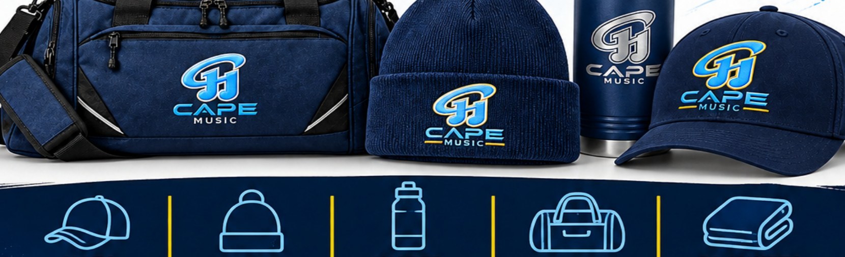 CHIMB merch — bags, beanies, bottles, and hats